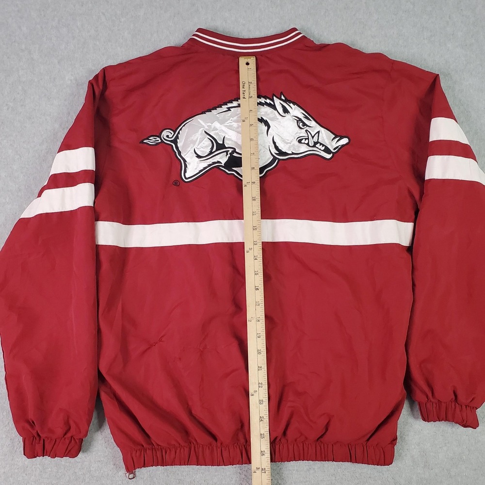 Vintage Arkansas Razorbacks Pullover Jacket Mens Med Red NCAA Football 58 Sports - Picture 13 of 16